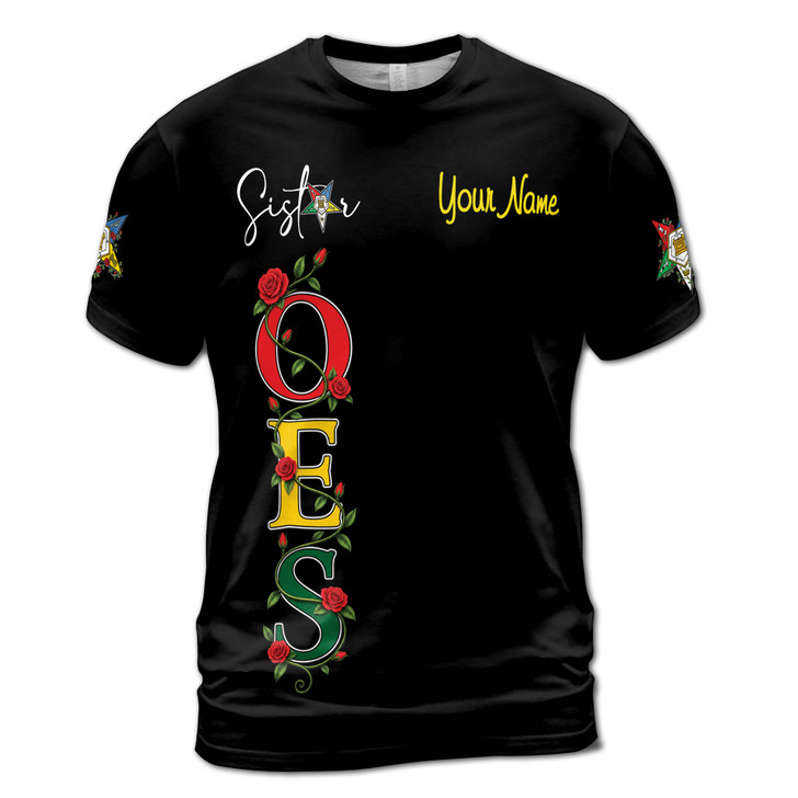 Eastern Star Sisterhood T-Shirt, Personalized OES Five Sisters Design, Custom Chapter Name, Masonic Sister Gift