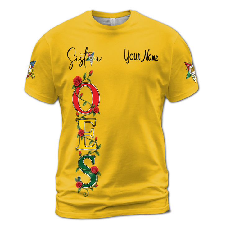 Eastern Star Sisterhood T-Shirt, Personalized OES Five Sisters Design, Custom Chapter Name, Masonic Sister Gift