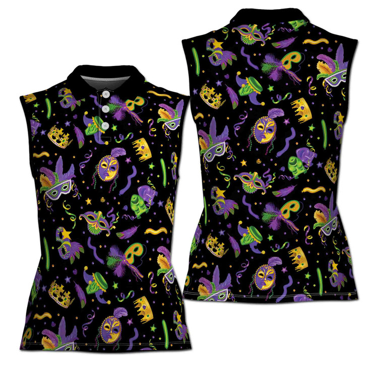 funny-mardi-gras-carnival-fun-festival-pattern-women's-sleeveless-polo-xs-4xl-2