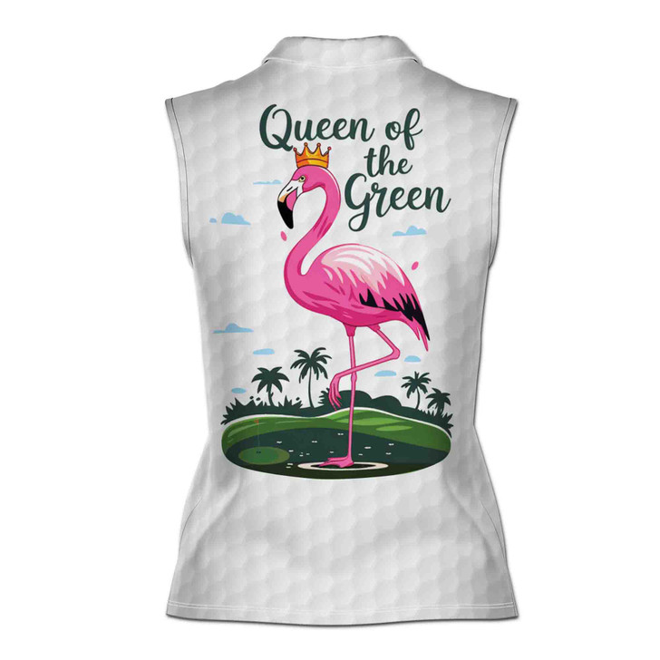 customized-queen-of-the-green-flamingo-sleeveless-women's-polo-shirt-xs-4xl