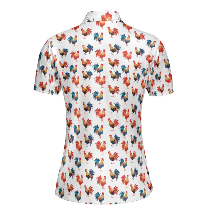 Funny Colorful Chicken Art Rooster Lover Gift Golf Women's Polo Shirt S-5XL