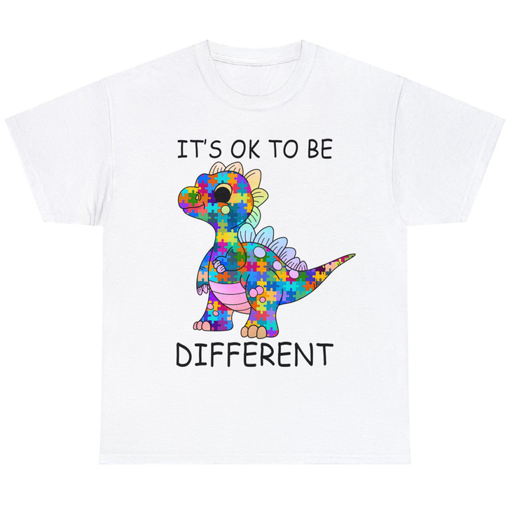 Autism Awareness It's Ok To Be Different Dinosaur T-Shirt