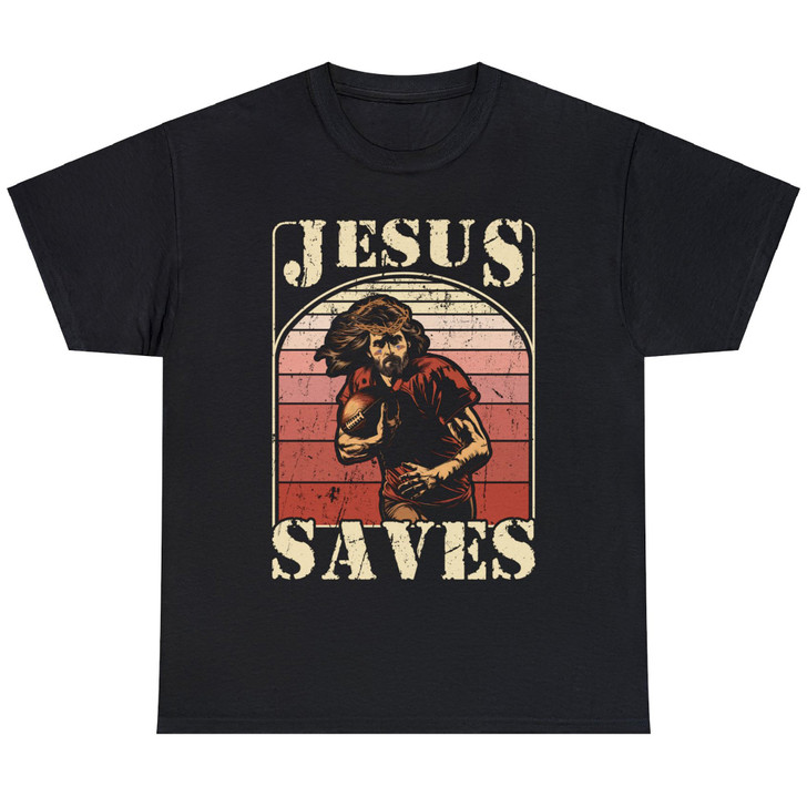 Funny Retro American Football Jesus Saves Unisex T-shirt