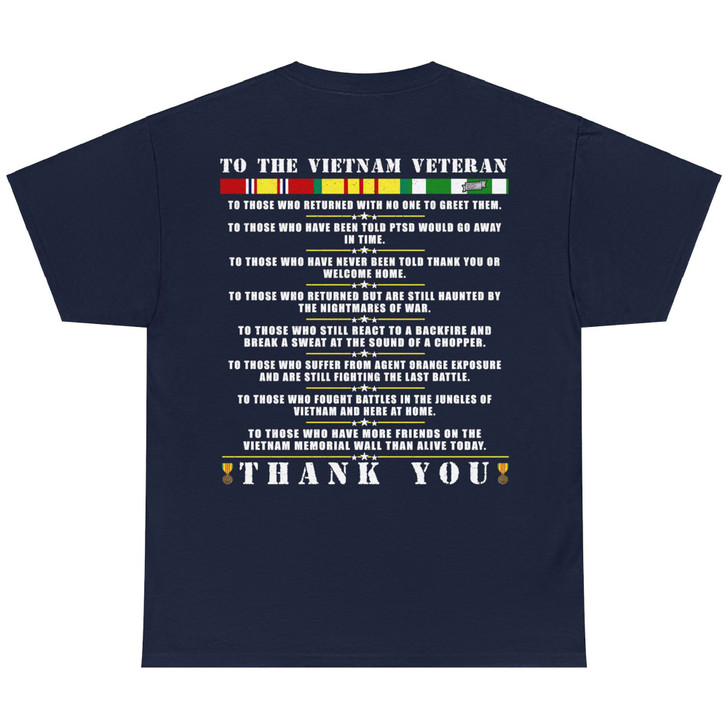 Thank You To The Vietnam Veterans Dad Grandpa Gift (On Back) T-shirt