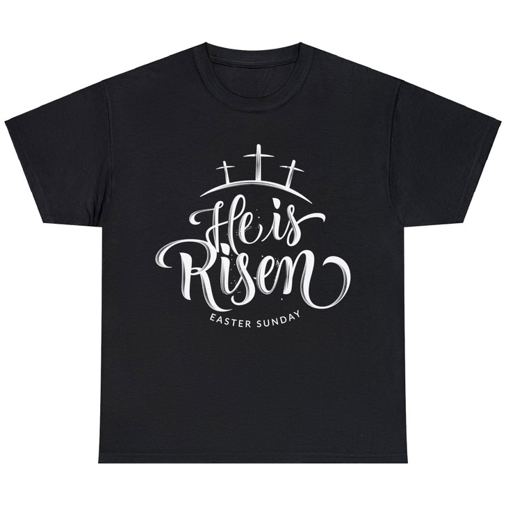 Jeses He Is Risen Matthew 28:6 Bible Tee, Easter Sunday Christian Unisex T-shirt