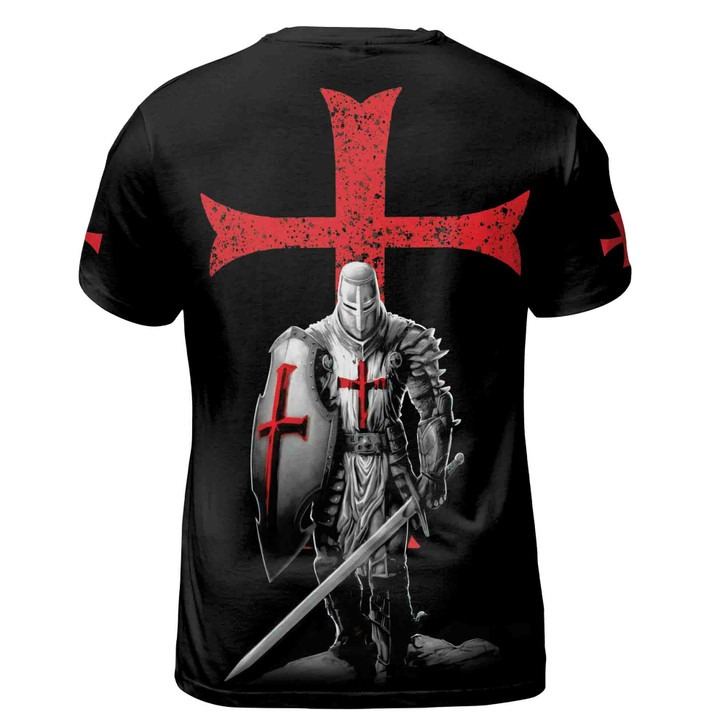 Knight Templar Knight Warrior Red Jesus Cross Men's T-shirt S-5XL
