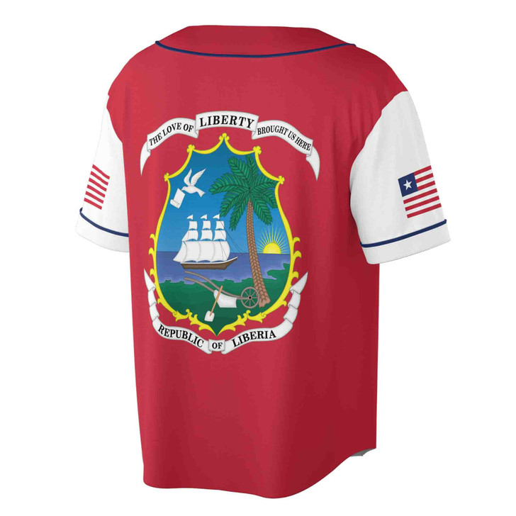 Patriotic Republic Of Liberia Coat Of Arms Baseball Jersey S-5XL