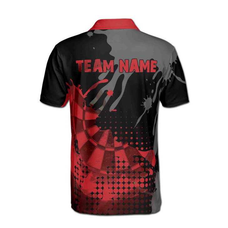 Personalized Red Paint Red Darts Arrow Darts Team Men's Polo Shirt S-5XL