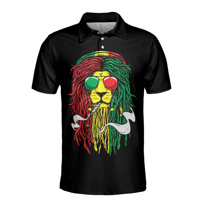 Jamaica Rasta Lion Patriotic Graphic Men's Polo Shirt S-5xl