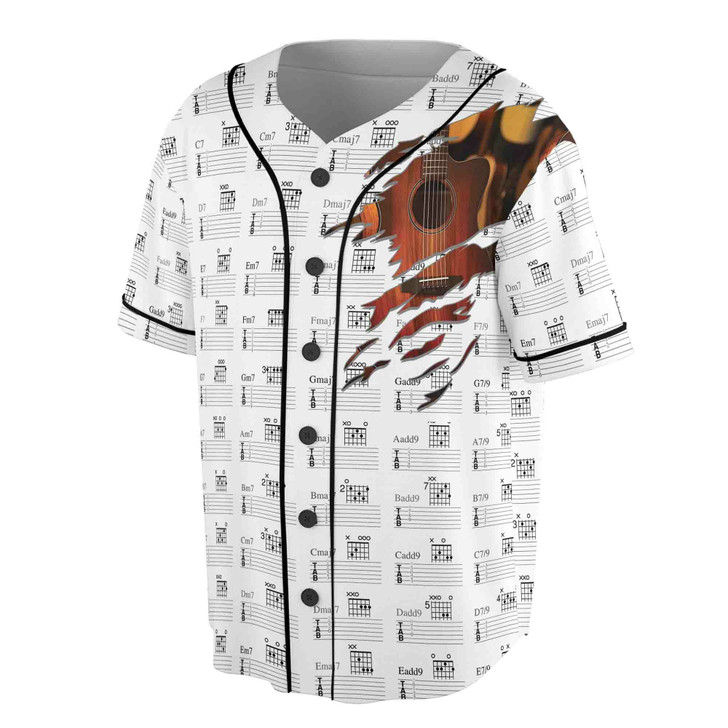 Music Lover Guitar Music Stave Baseball Jersey S-5XL