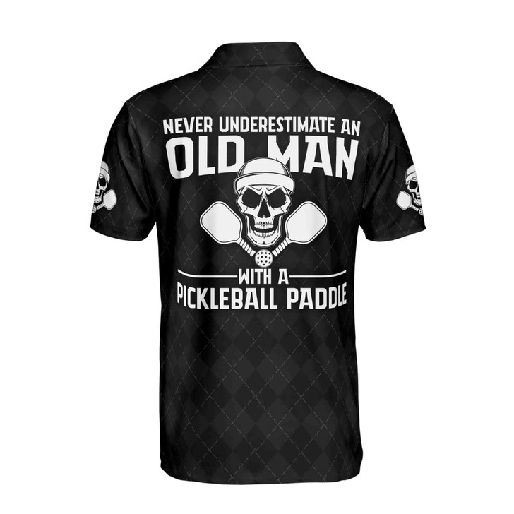 Custom Name Never Underestimate Pickleball Paddle Men's Polo Shirt S-5XL