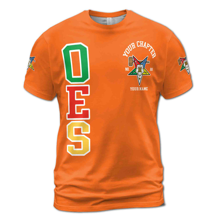 Custom Name Order of the Eastern Star Past Matron OES Gavel 3D T-Shirt S-5XL