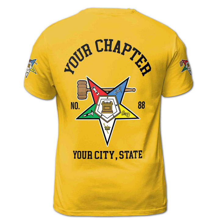 Custom Name Order of the Eastern Star Past Matron OES Gavel 3D T-Shirt S-5XL