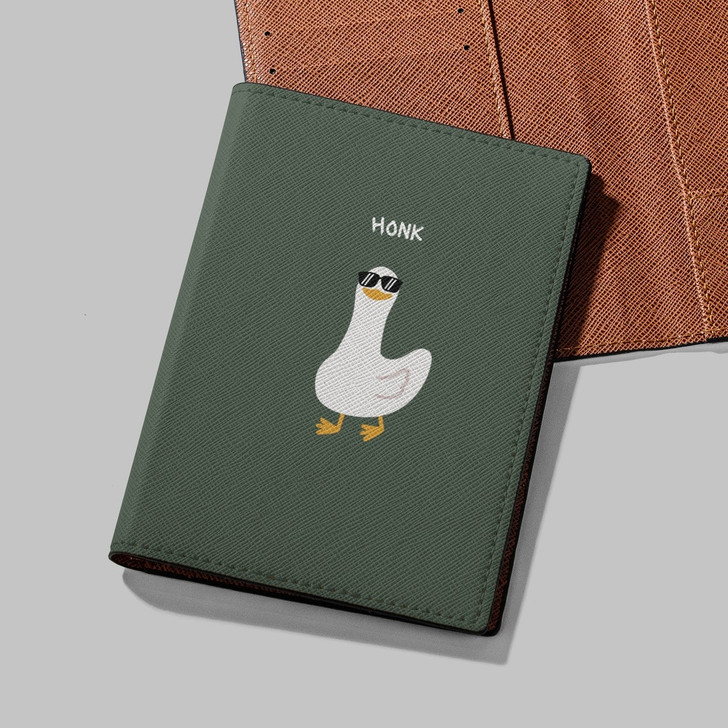 Green Goose Passport Holder for Women for Men for Kids Cute Passport Case
