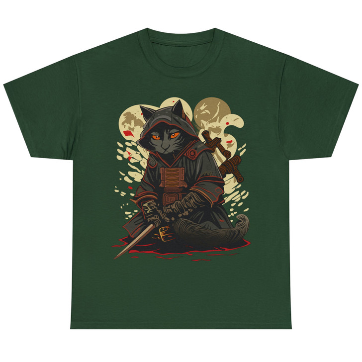 Ninja Cat Japanese Samurai Cat Cool Anime Kawaii Catzilla T-Shirt