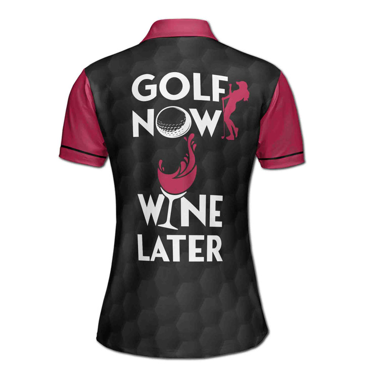 Custom Name Golf Now Wine Later Women's Polo Shirt S-5XL