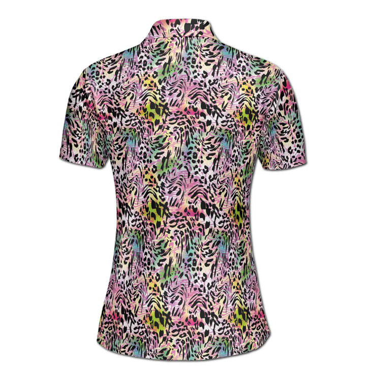 Colorful Cheetah Leopard Pattern Women's Polo Shirt S-5XL