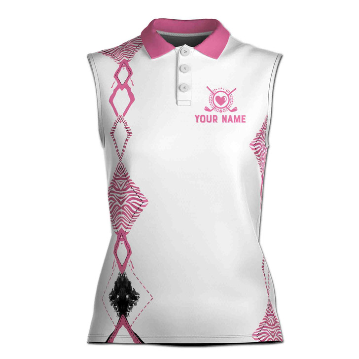 Leopard, I'm Not Swearing, I'm Using My Golf Words 3D Women Sleeveless Polo Size XS-4XL