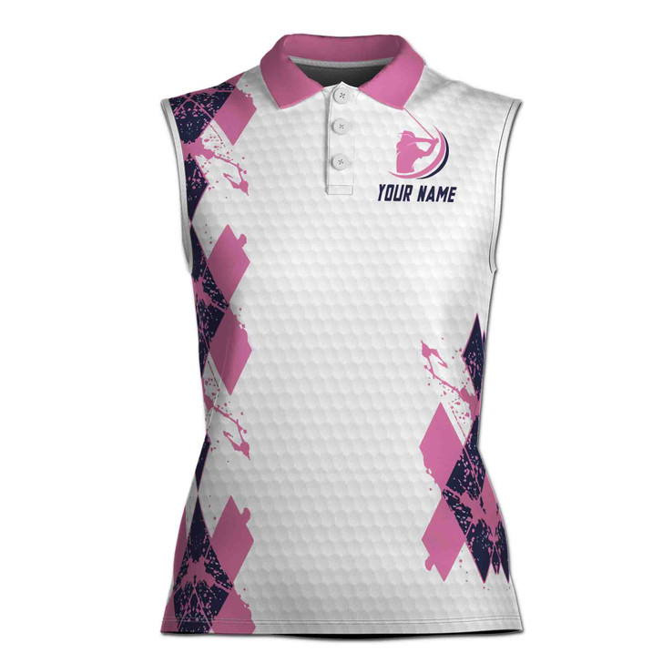 Custom Name Golf Women Sleeveless Athleisure Polo Shirt, I Hate Golf Nice Shot Personalized Polo 3D Women Sleeveless Polo Size XS-4XL