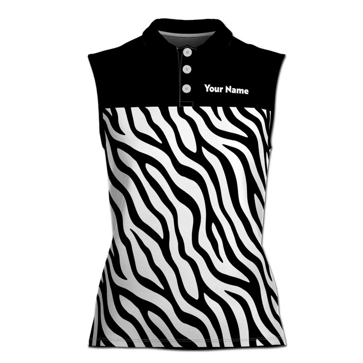 Funny Heartbeat Heart Zebra Pattern Sports Women 3D Polo Shirt Size S-5XL
