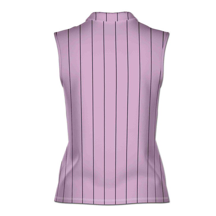 Custom Name Funny Colorful Vertical Stripes Golf Women Sleeveless Polo XS-4XL