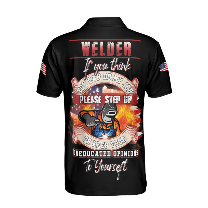 Welder If You Think You Can Do My Job Please Step Up Men's Polo Shirt S-5XL