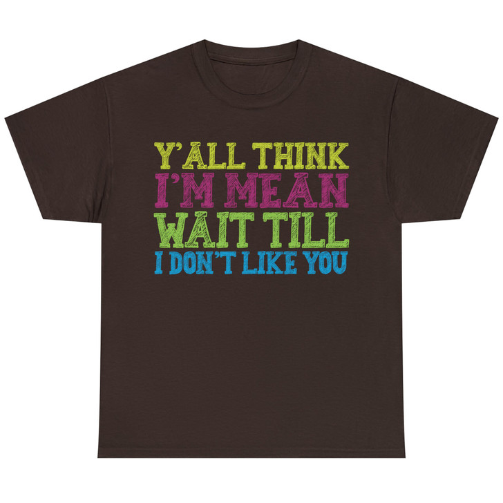 Y'all Think I'm Mean Wait Till I Don't Like You T-Shirt