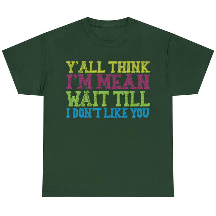 Y'all Think I'm Mean Wait Till I Don't Like You T-Shirt