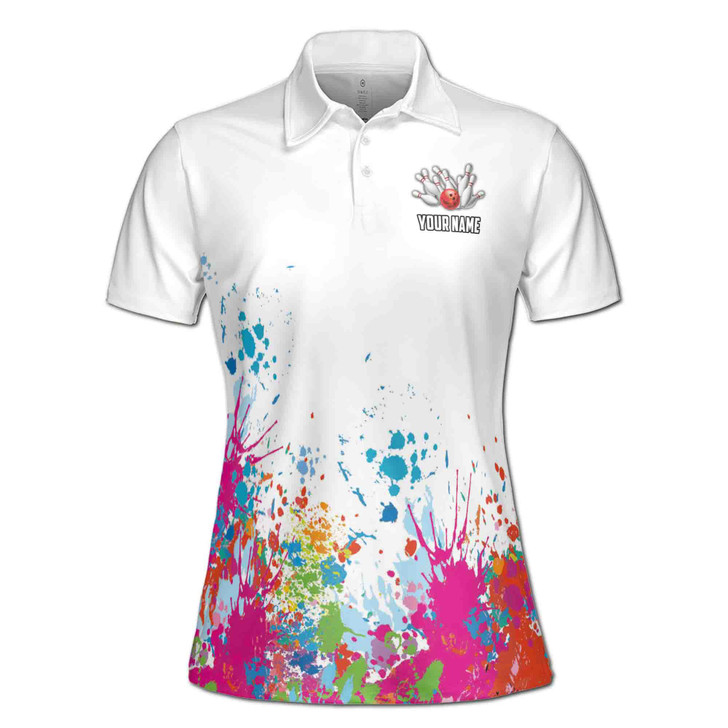 Custom Color Spatter This Is How We Roll Bowling Women's Polo Shirt S-5XL