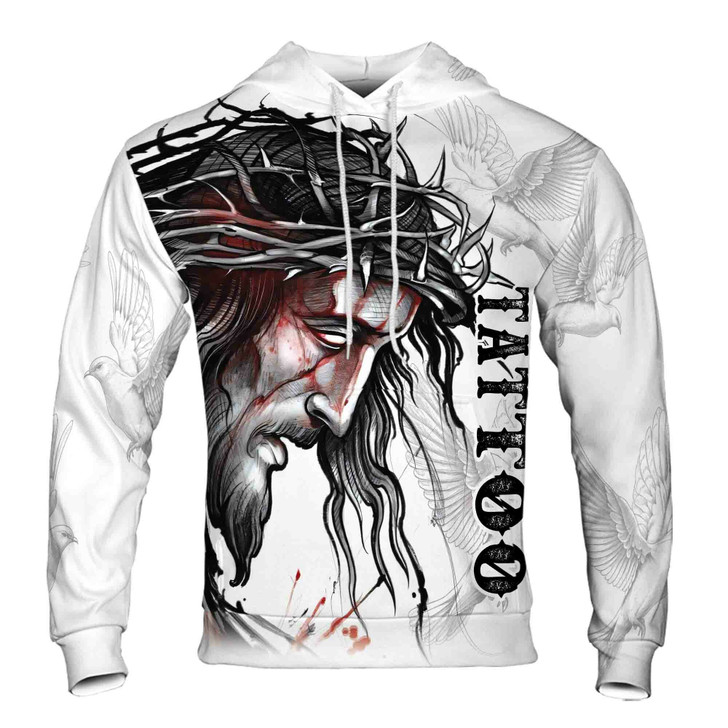 Tattoo Art Jesus Christ Pray For Us Grunge Hoodie S-5XL