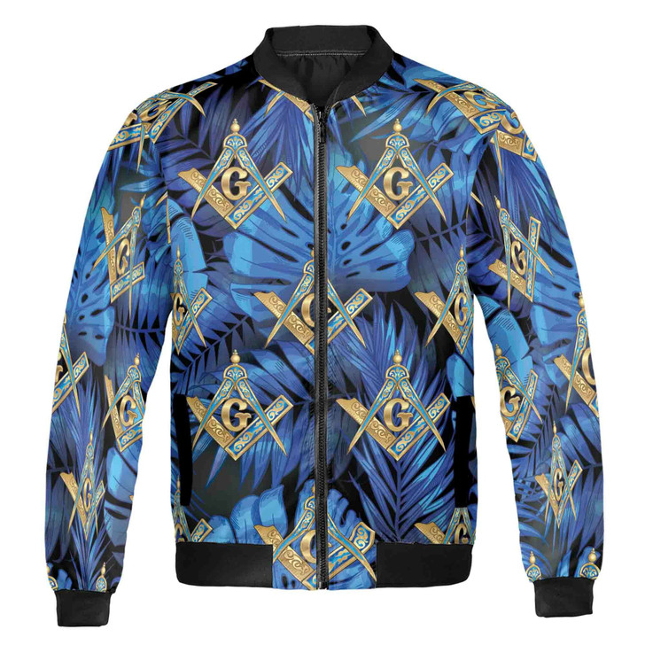 Personalized Freemasonry Master Mason Tropical Palm Tree Bomber Jacket S-5XL