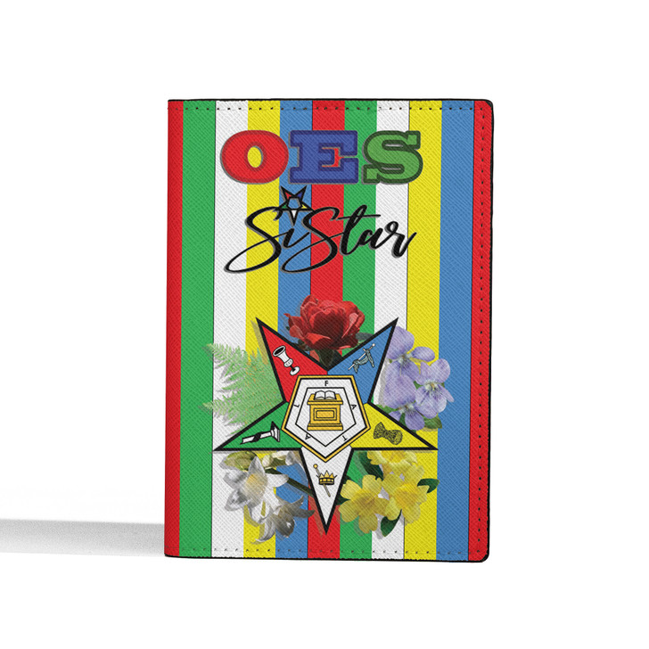 Order Of The Eastern Star OES Floral SIstar Freemason Passport Holder