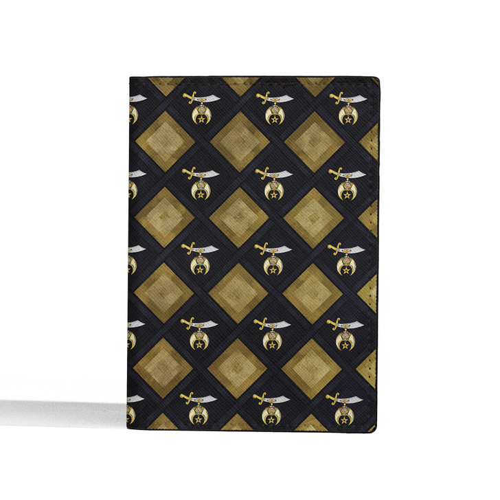 Golden Caro Pattern Shrines Noble Of Mystic Shrine Passport Holder