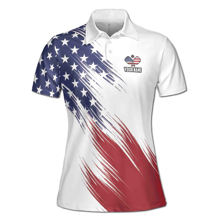 Custom America Pickleball Make Retirement Great Again Women's Polo Shirt S-5XL