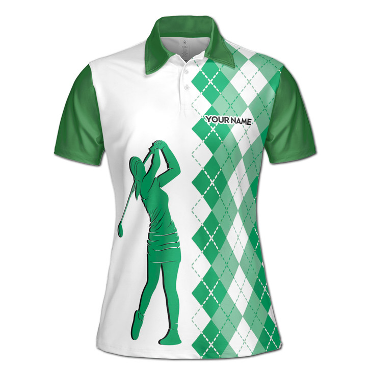 Custom Name Queen Of The Green Golf Women's Polo Shirt S-5XL