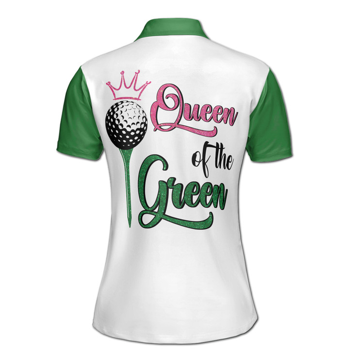 Custom Name Queen Of The Green Golf Women's Polo Shirt S-5XL
