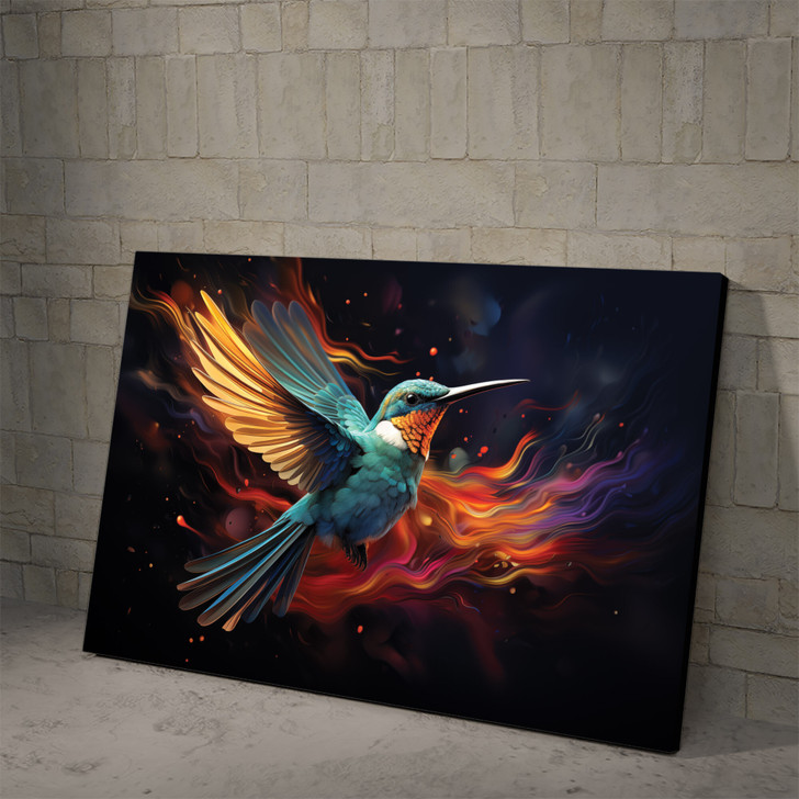 Beautiful Humming Bird 2 Flying Wall Art Decor Poster and Canvas