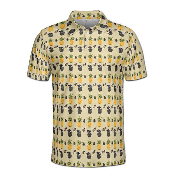 Funny Greenade and Pineapple Pattern Men's Polo Shirt S-5XL