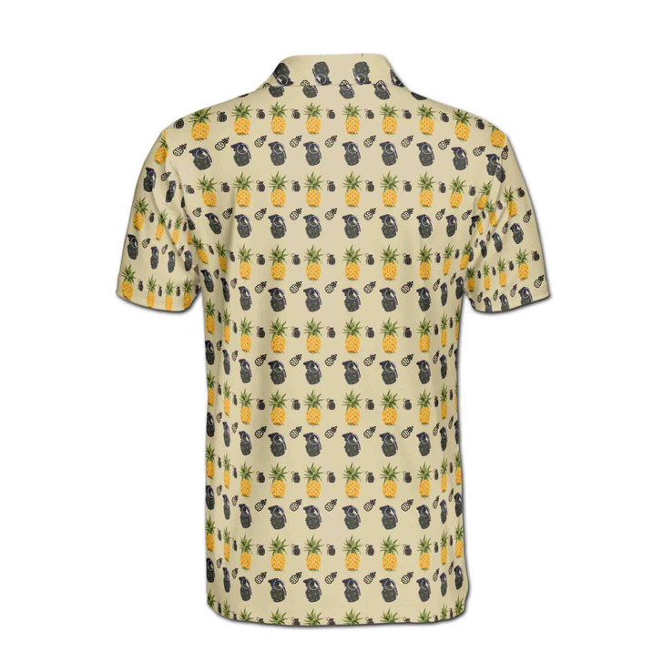 Funny Greenade and Pineapple Pattern Men's Polo Shirt S-5XL