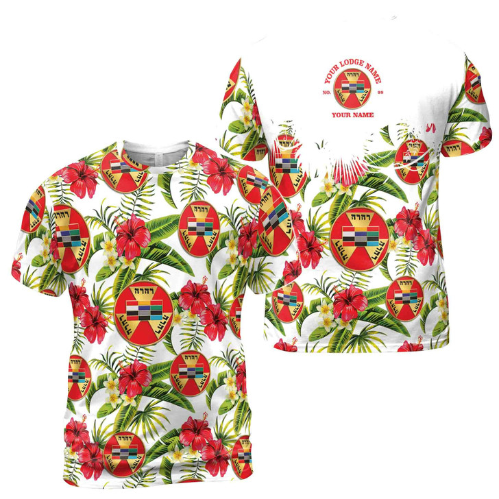 Personalized Royal Arch Masonic Tropical Tree Men's T-shirt S-5XL