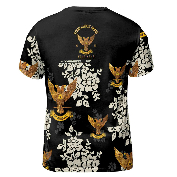 Customized Scottish Rite 32 Tropical Floral Men's T-shirt S-5XL