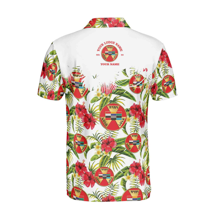 Personalized Royal Arch Masonic Tropical Tree Men's Polo Shirt S-5XL