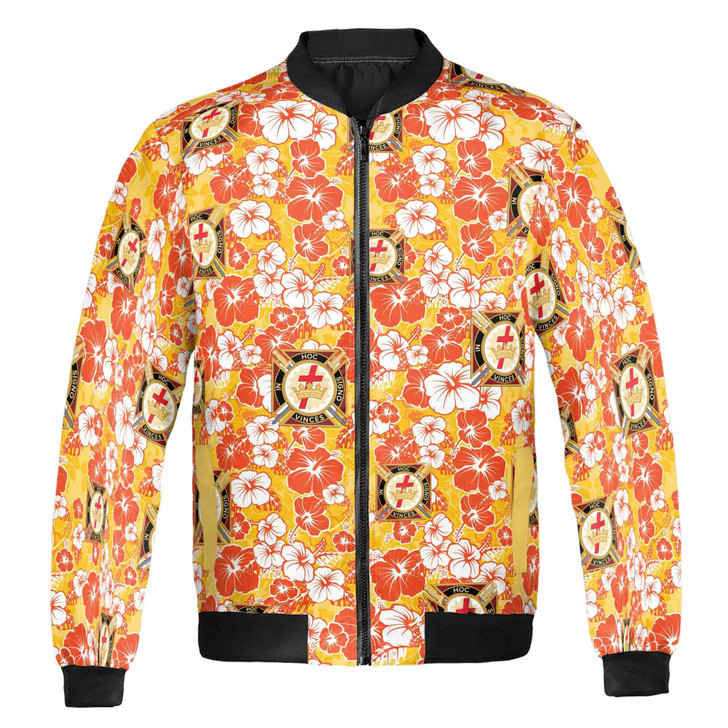 Customized Knights Temple Commandery Masonry Floral Bomber Jacket S-5XL