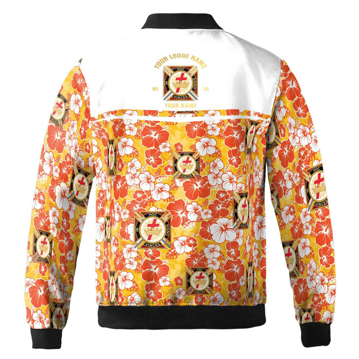 Customized Knights Temple Commandery Masonry Floral Bomber Jacket S-5XL