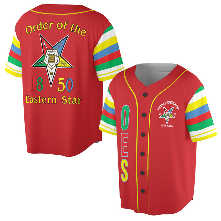 Personalized Order of the Eastern Star OES 1850 Baseball Jersey S-5XL