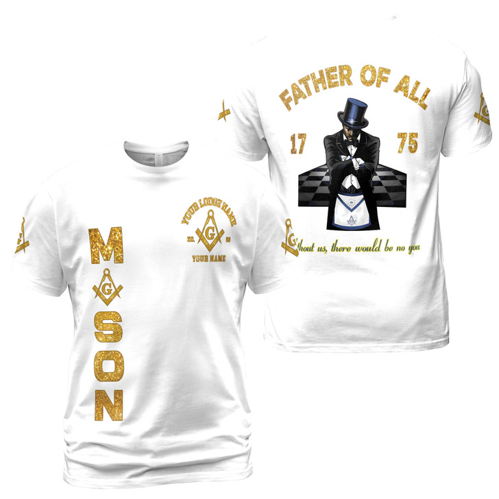 Personalized Freemason Father Of All Golden Line Men's T-shirt S-5XL