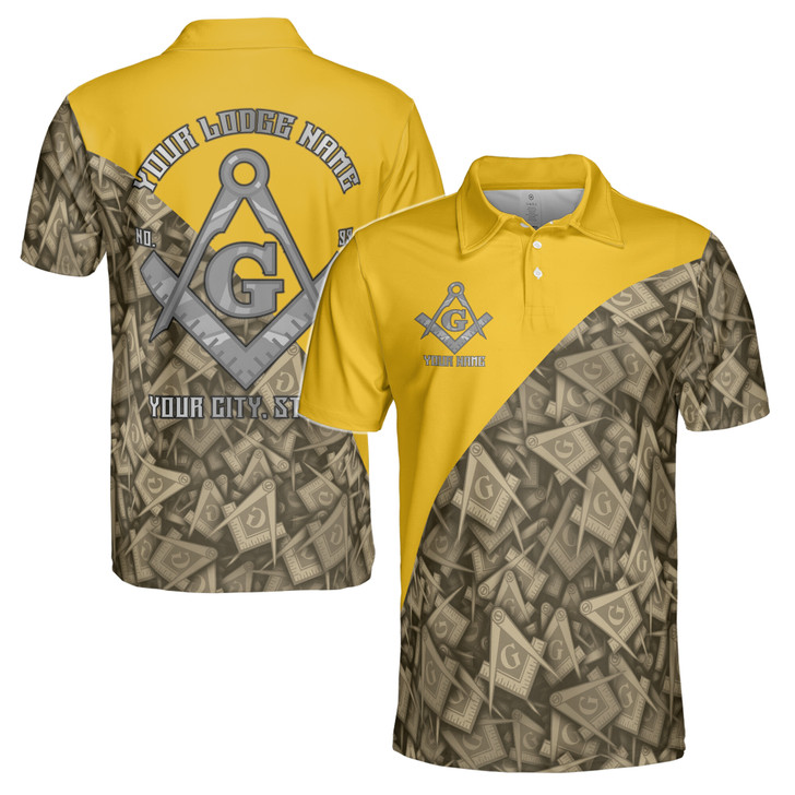 Customized Masonry Master Mason Multi-color Men's Polo Shirt S-5XL
