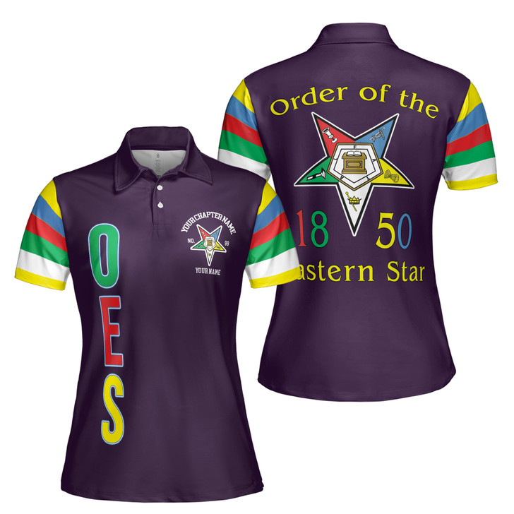 Personalized Order of the Eastern Star OES 1850 Women's Polo Shirt S-5XL