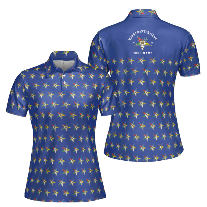 Custom OES Order of The Eastern Star Masonic Multi-color Women Polo Shirt S-5XL