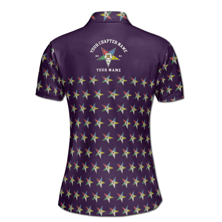 Custom OES Order of The Eastern Star Masonic Multi-color Women Polo Shirt S-5XL